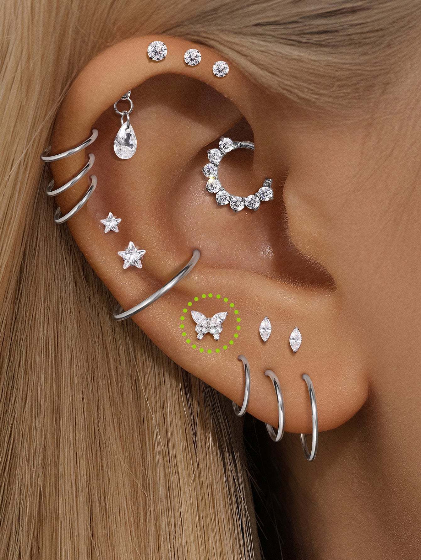G23 Titanium Butterfly Ear Piercing Stud-Olarajewelry