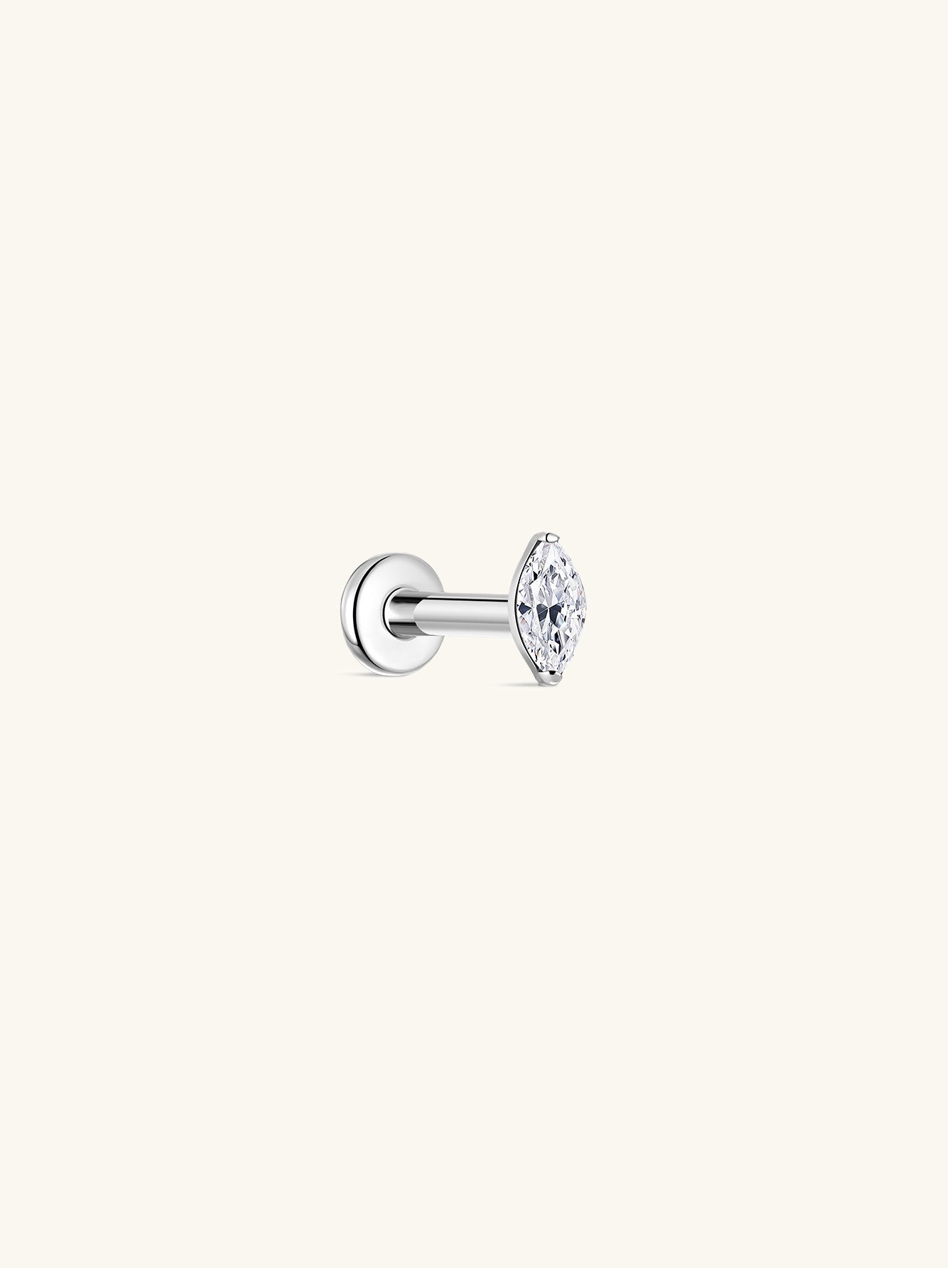G23 Titanium Single Marquise Zircon Ear Piercing Stud-Olarajewelry