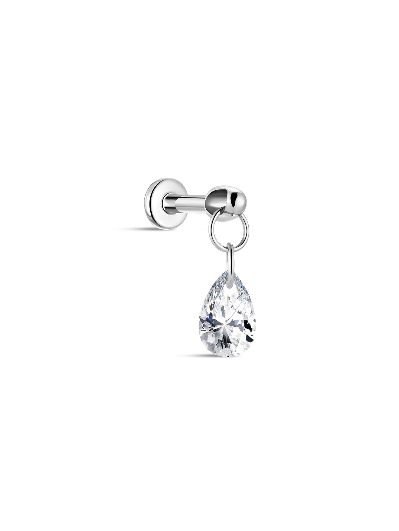 G23 Titanium Big Water Drop Ear Piercing Stud-Olarajewelry