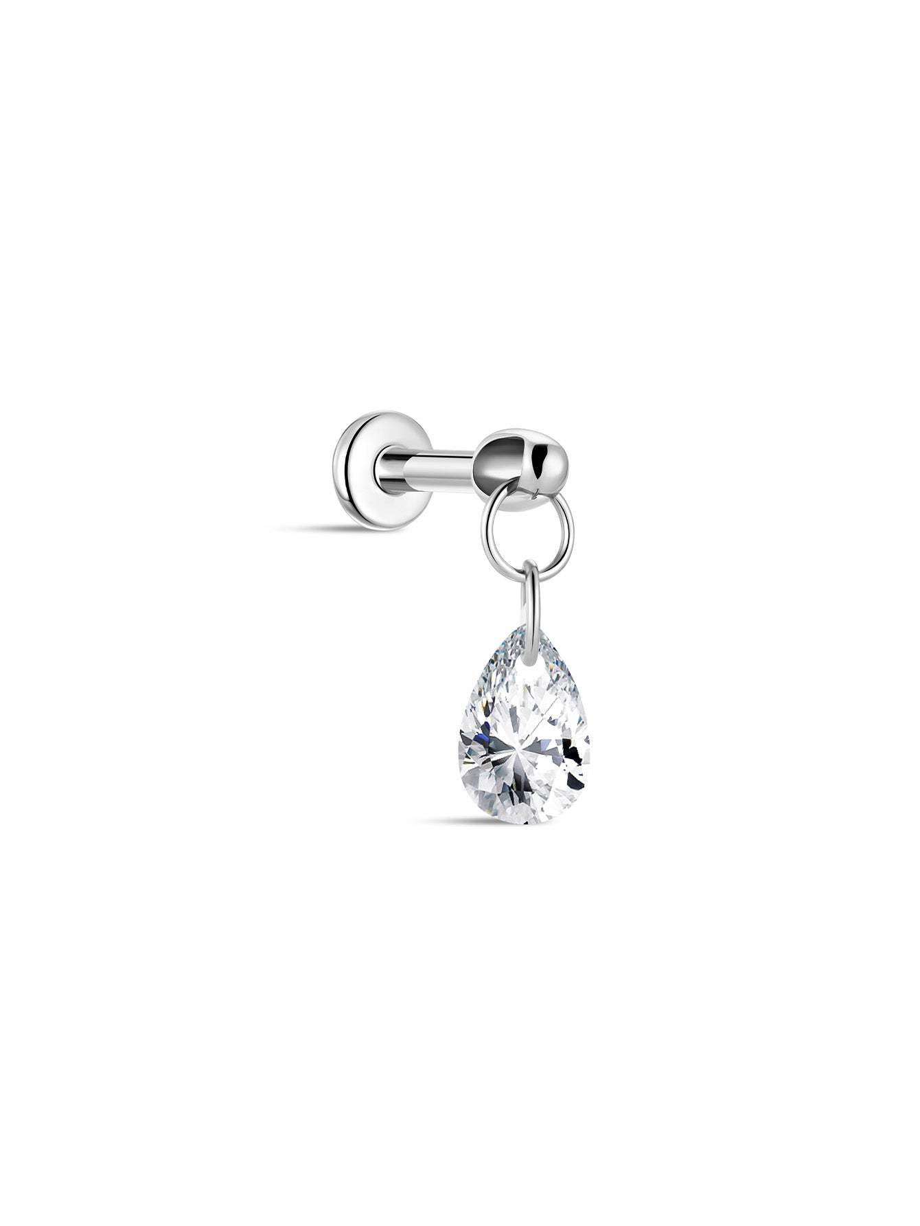G23 Titanium Big Water Drop Ear Piercing Stud-Olarajewelry