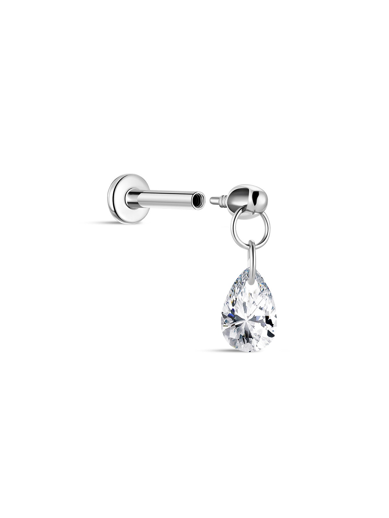 G23 Titanium Big Water Drop Ear Piercing Stud-Olarajewelry