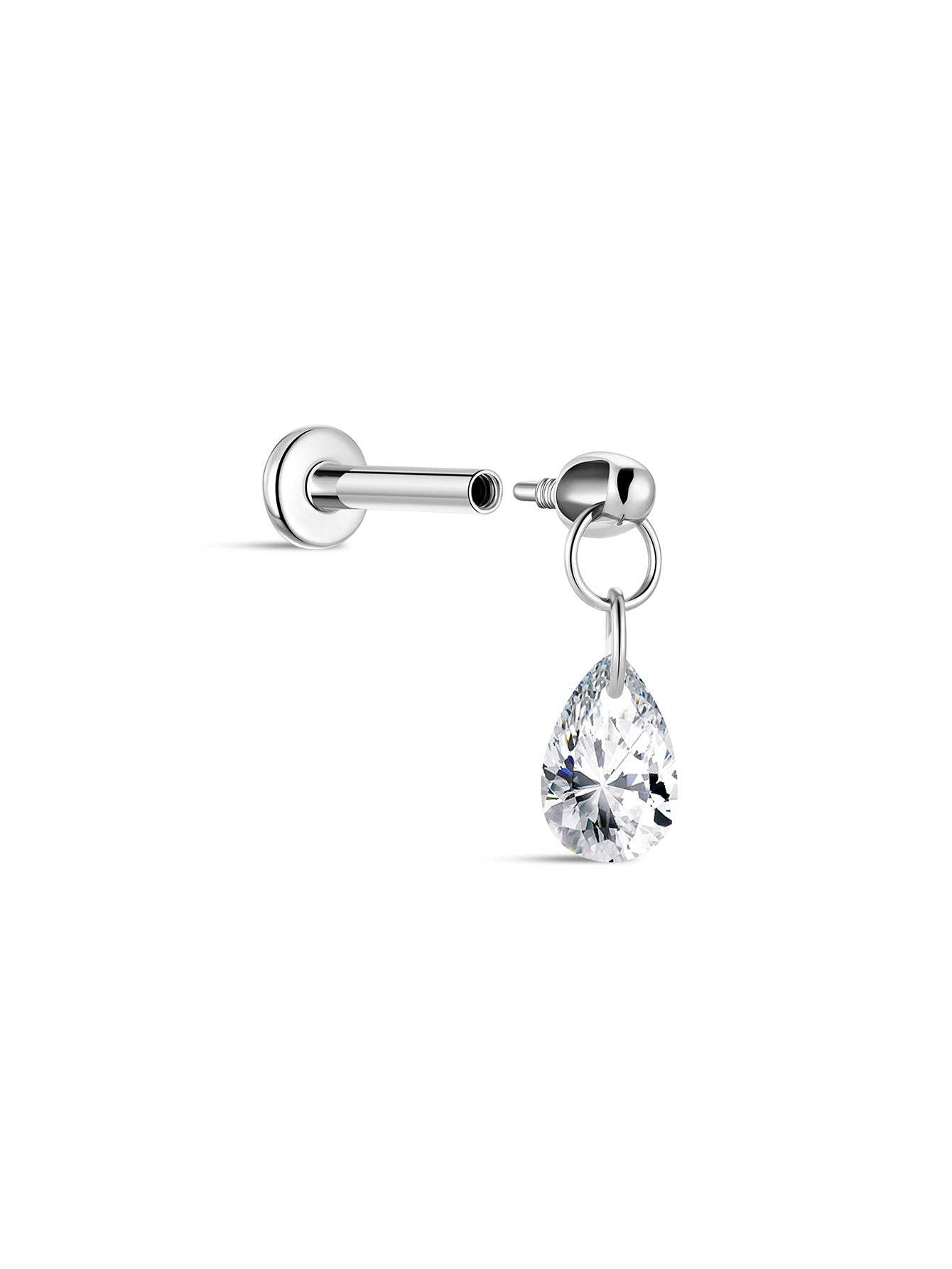 G23 Titanium Big Water Drop Ear Piercing Stud-Olarajewelry