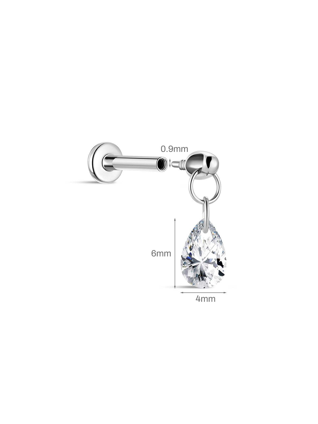 G23 Titanium Small Water Drop Ear Piercing Stud-Olarajewelry