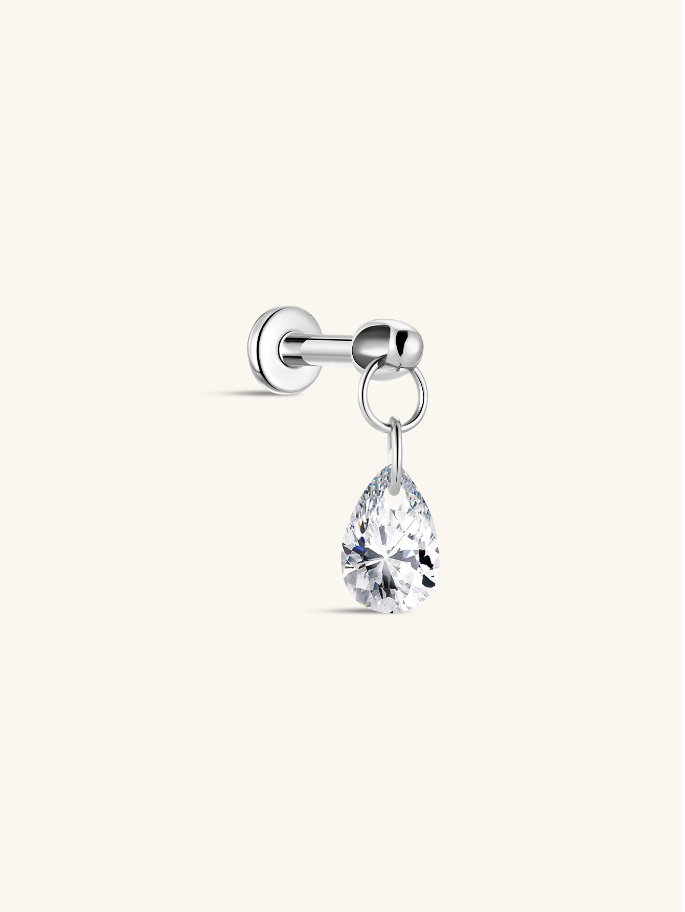 G23 Titanium Small Water Drop Ear Piercing Stud-Olarajewelry