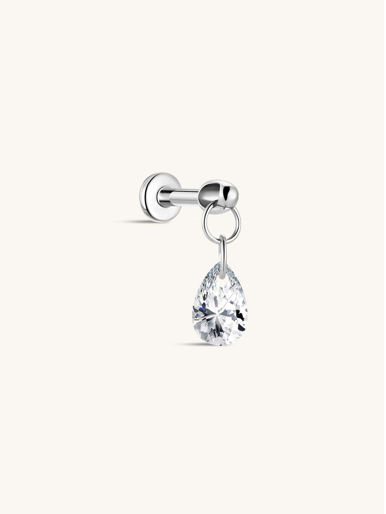 G23 Titanium Small Water Drop Ear Piercing Stud-Olarajewelry
