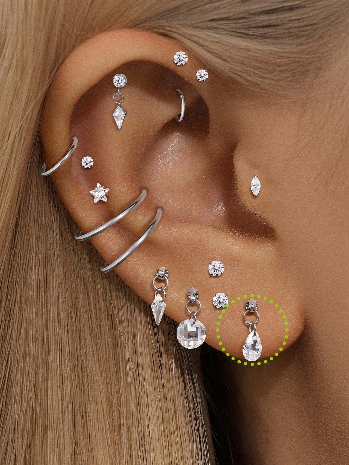 G23 Titanium Small Water Drop Ear Piercing Stud-Olarajewelry