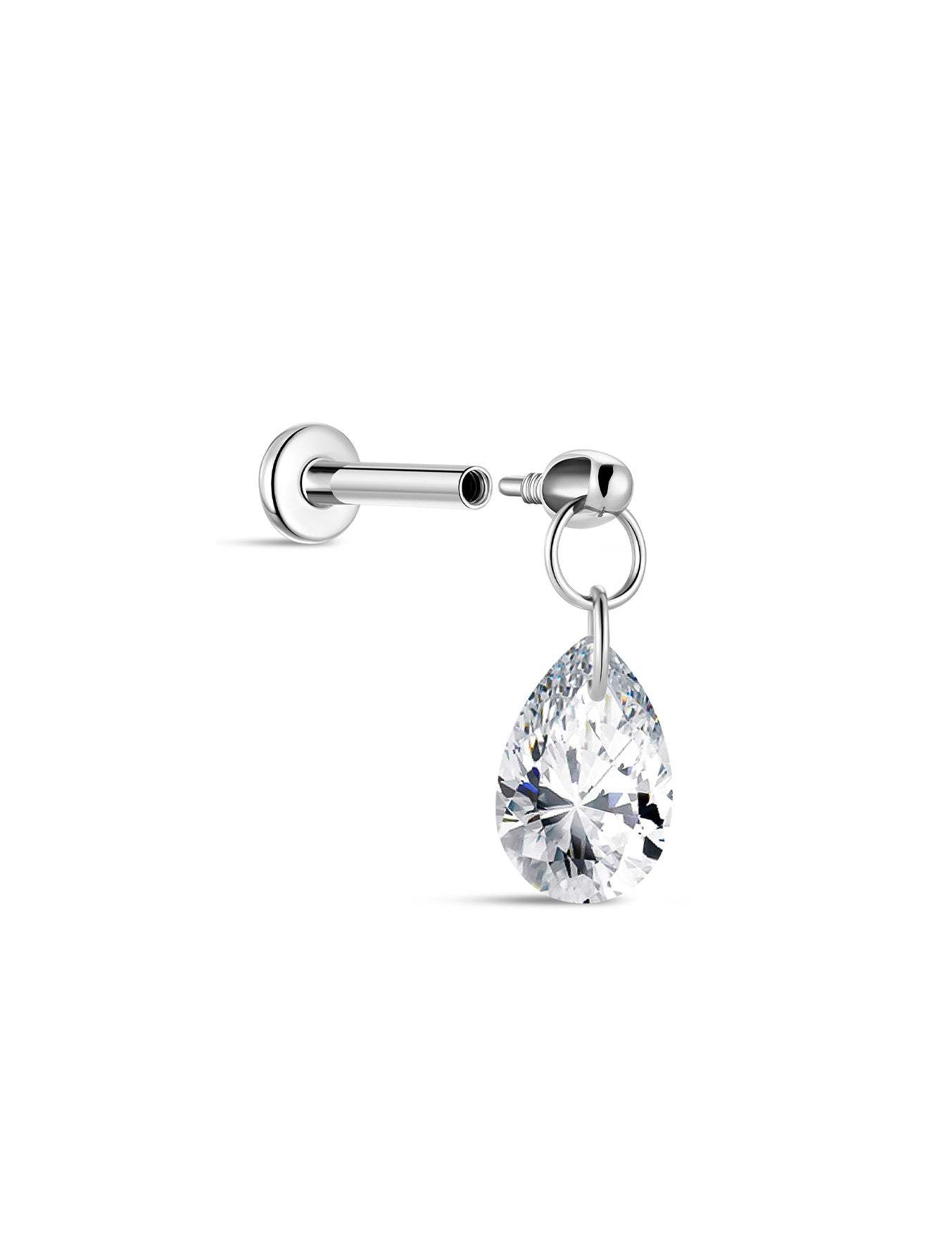 G23 Titanium Small Water Drop Ear Piercing Stud-Olarajewelry