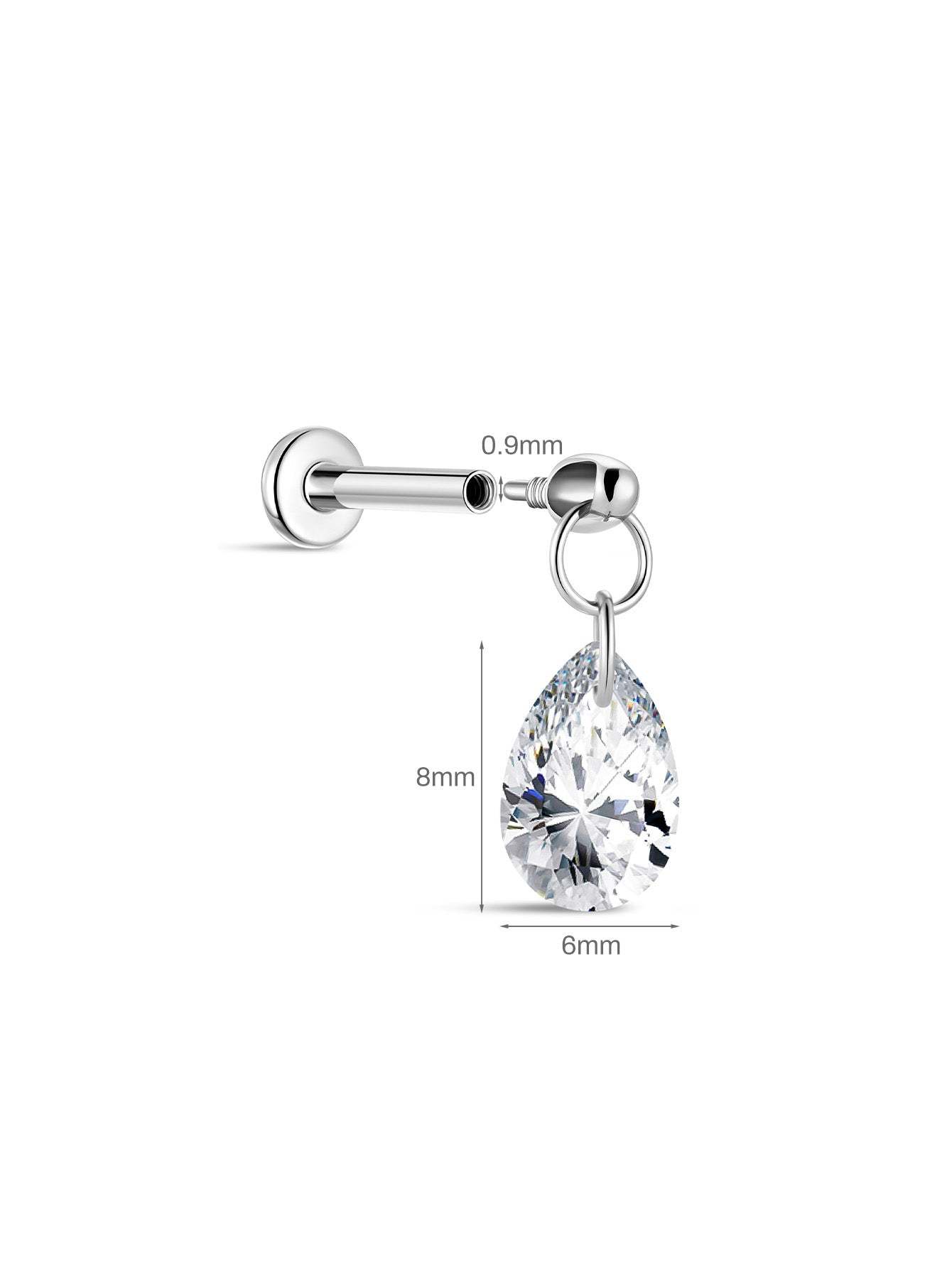 G23 Titanium Big Water Drop Ear Piercing Stud-Olarajewelry
