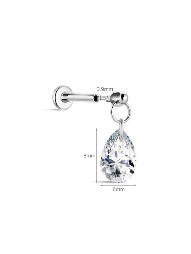 G23 Titanium Big Water Drop Ear Piercing Stud-Olarajewelry