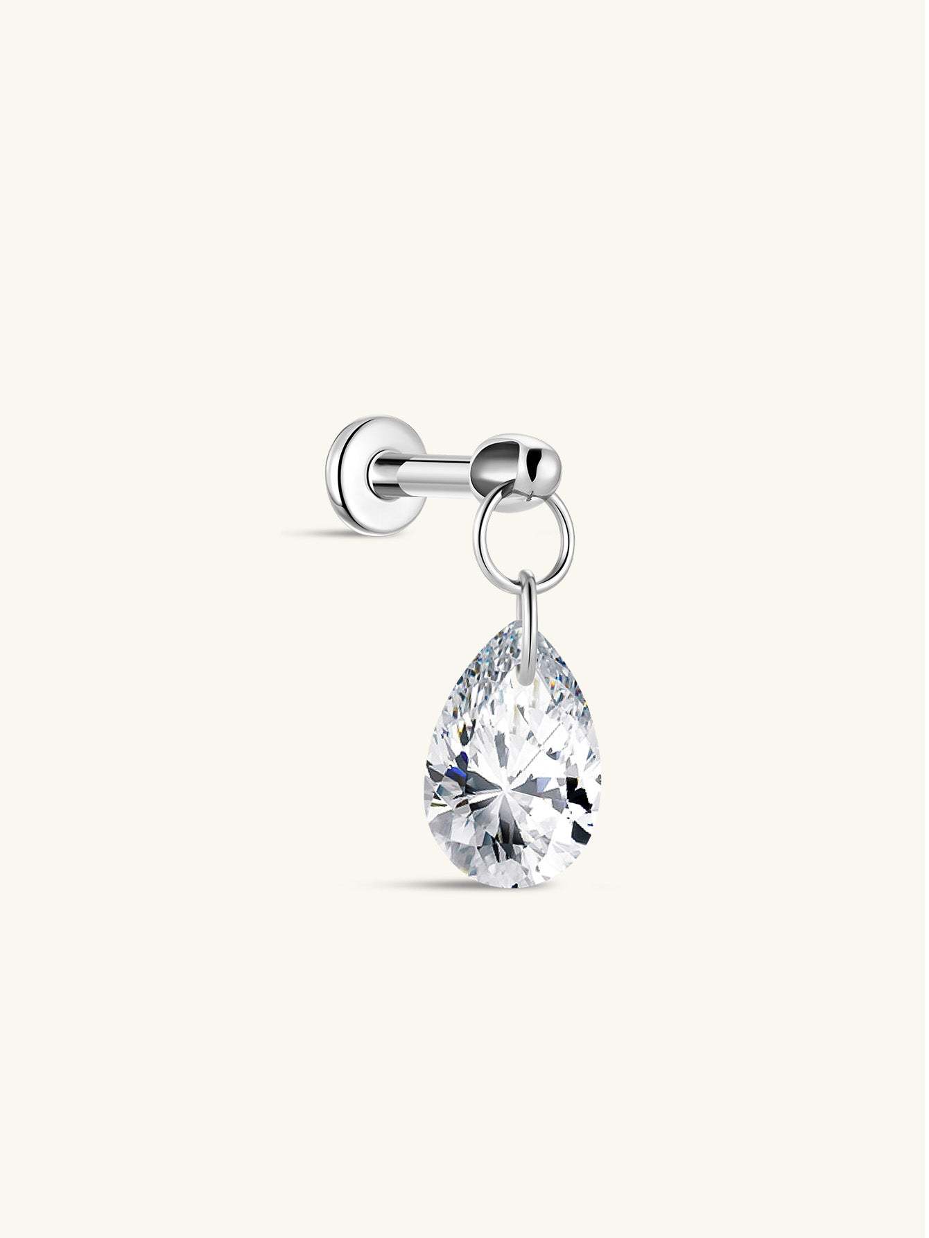 G23 Titanium Big Water Drop Ear Piercing Stud-Olarajewelry