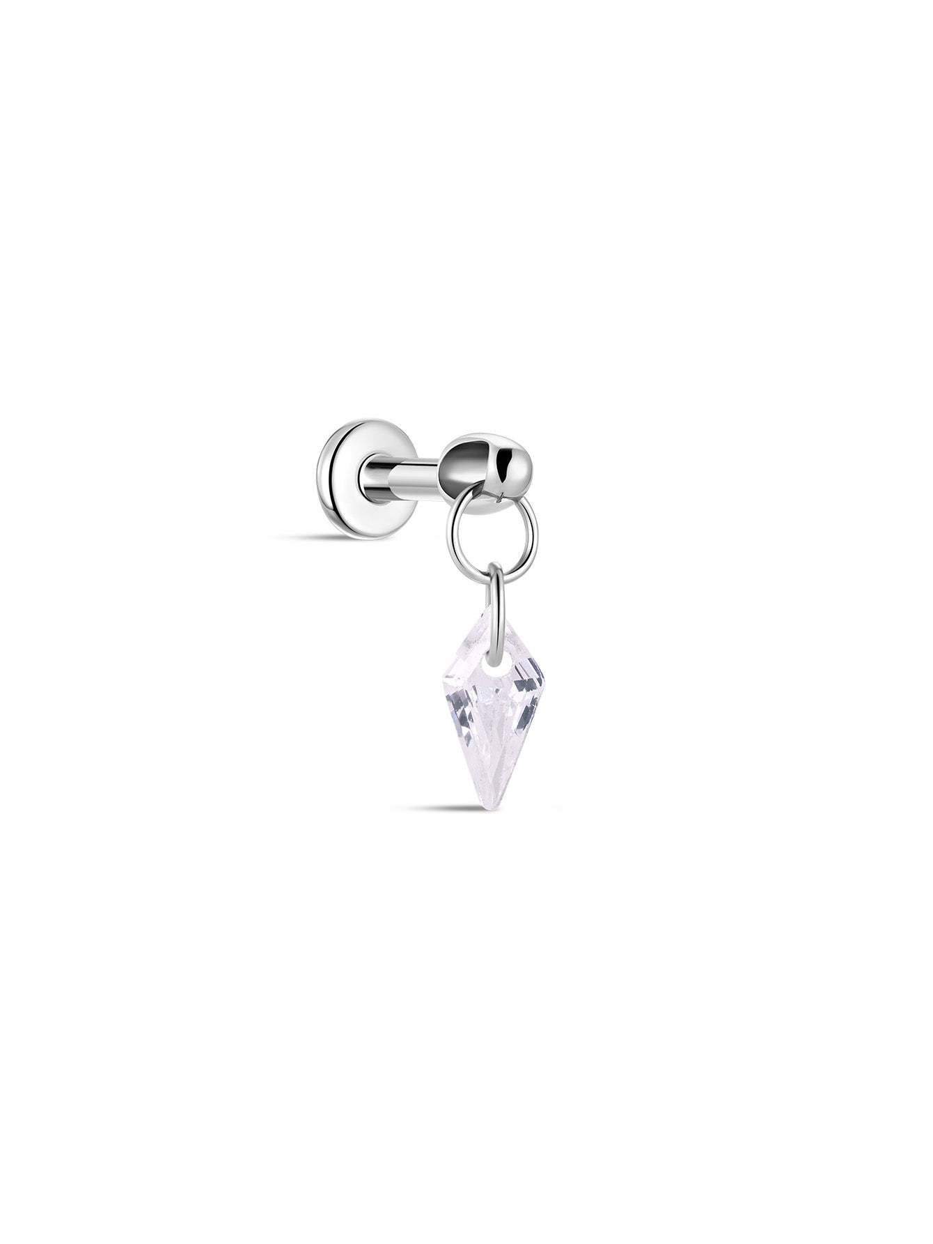 G23 Titanium Rhombus Pendant Ear Piercing Stud-Olarajewelry