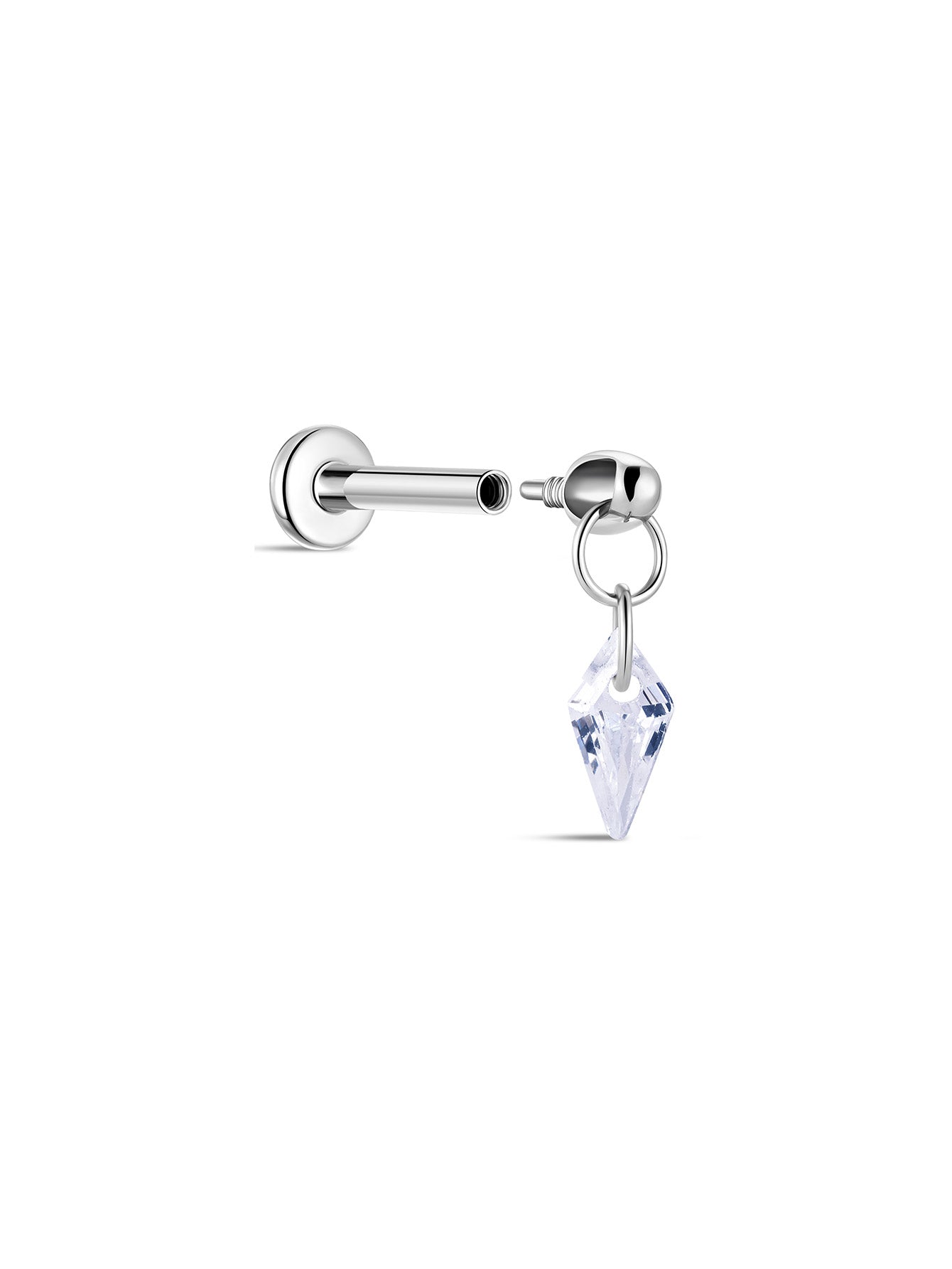 G23 Titanium Rhombus Pendant Ear Piercing Stud-Olarajewelry
