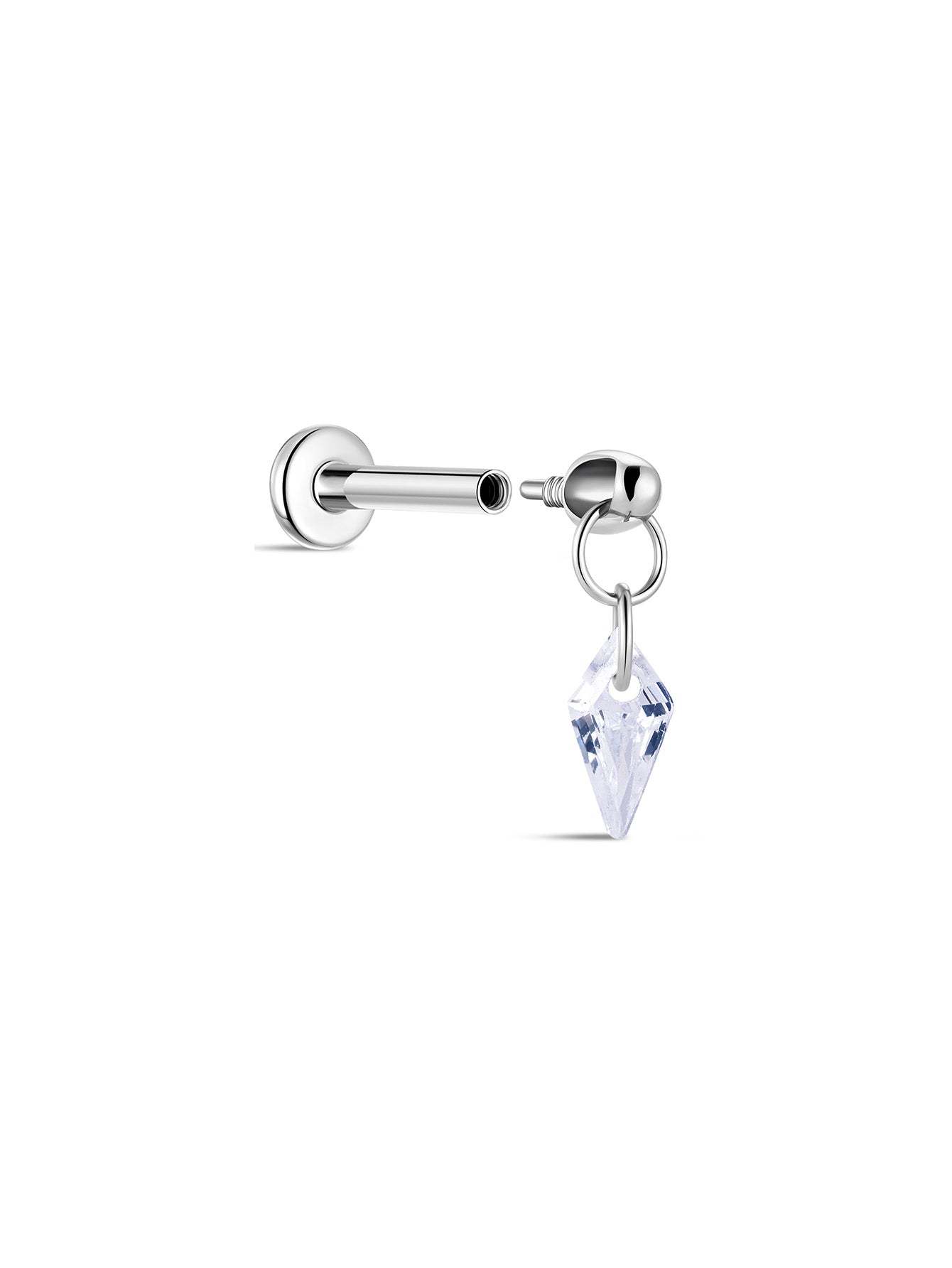 G23 Titanium Rhombus Pendant Ear Piercing Stud-Olarajewelry