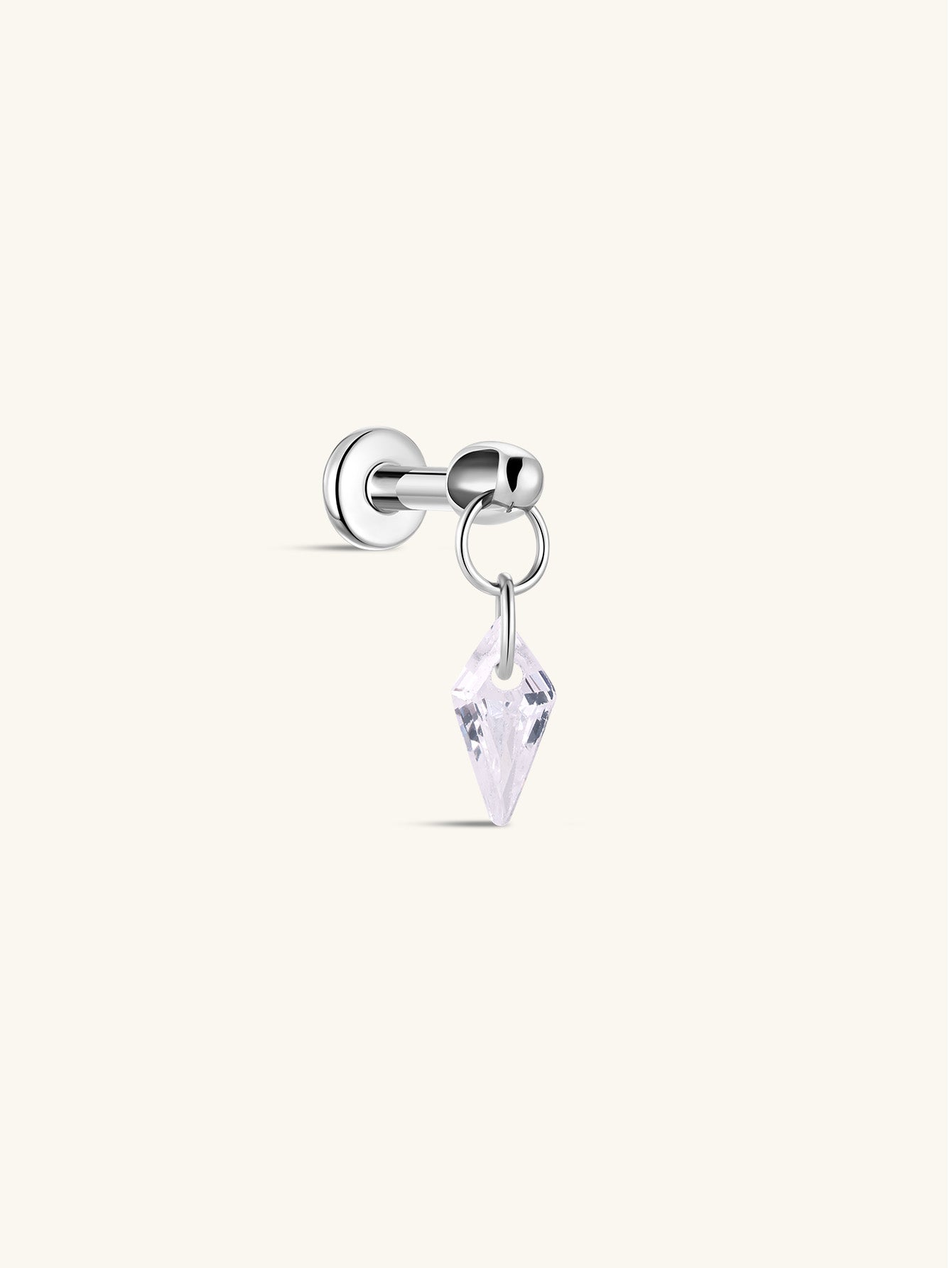 G23 Titanium Rhombus Pendant Ear Piercing Stud-Olarajewelry
