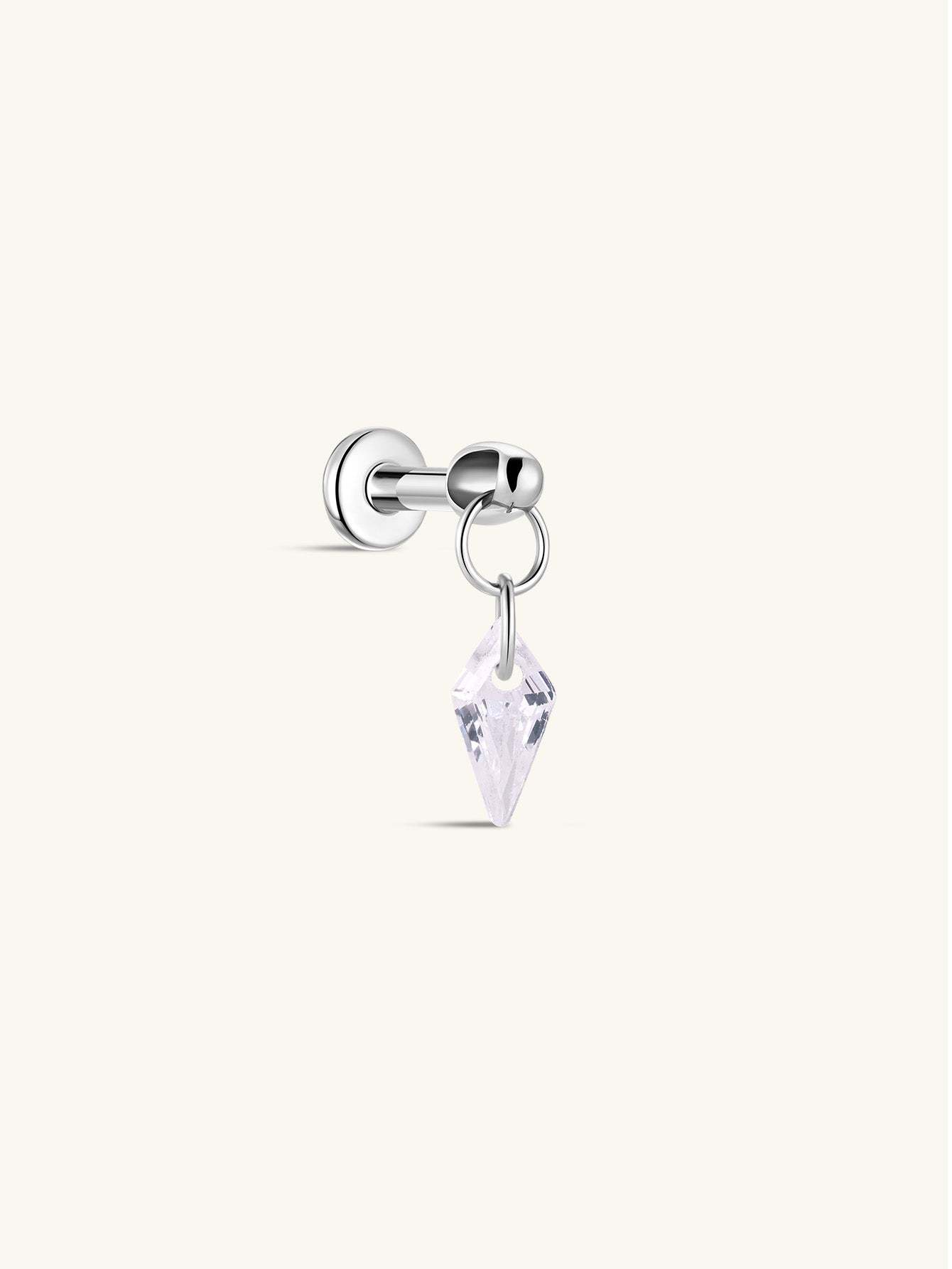G23 Titanium Rhombus Pendant Ear Piercing Stud-Olarajewelry