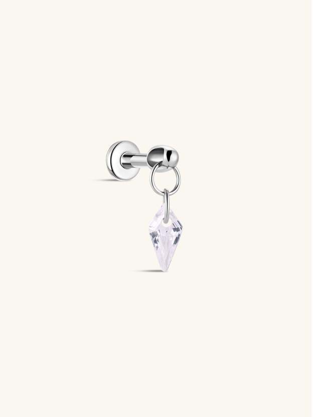 G23 Titanium Rhombus Pendant Ear Piercing Stud-Olarajewelry
