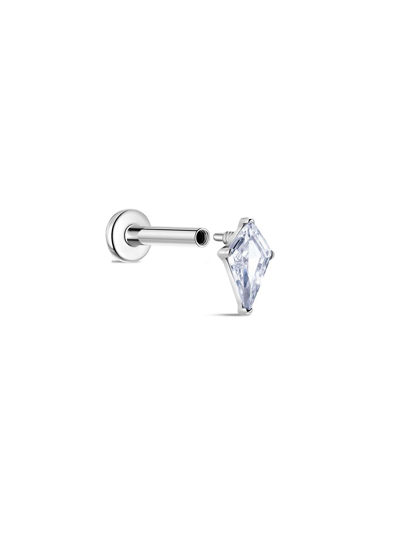 G23 Titanium Kite Zircon Ear Piercing Stud-Olarajewelry