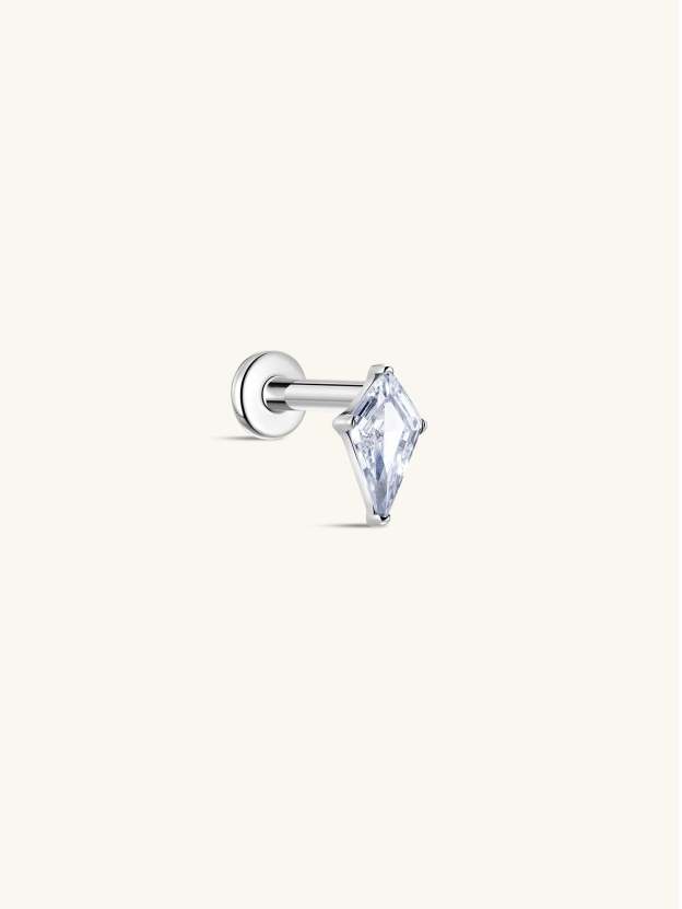 G23 Titanium Kite Zircon Ear Piercing Stud-Olarajewelry