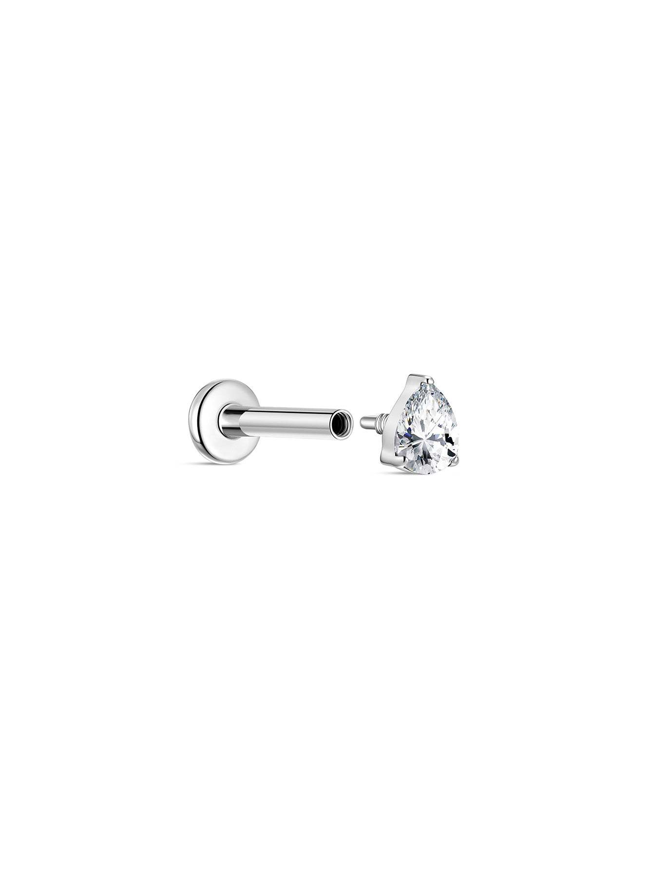 G23 Titanium Three-Claw Water Drop Ear Piercing Stud-Olarajewelry
