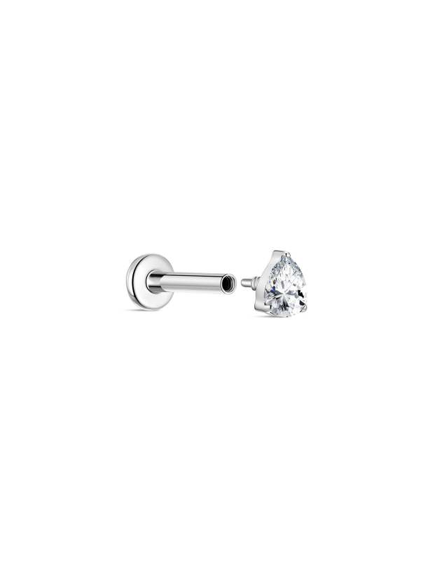 G23 Titanium Three-Claw Water Drop Ear Piercing Stud-Olarajewelry