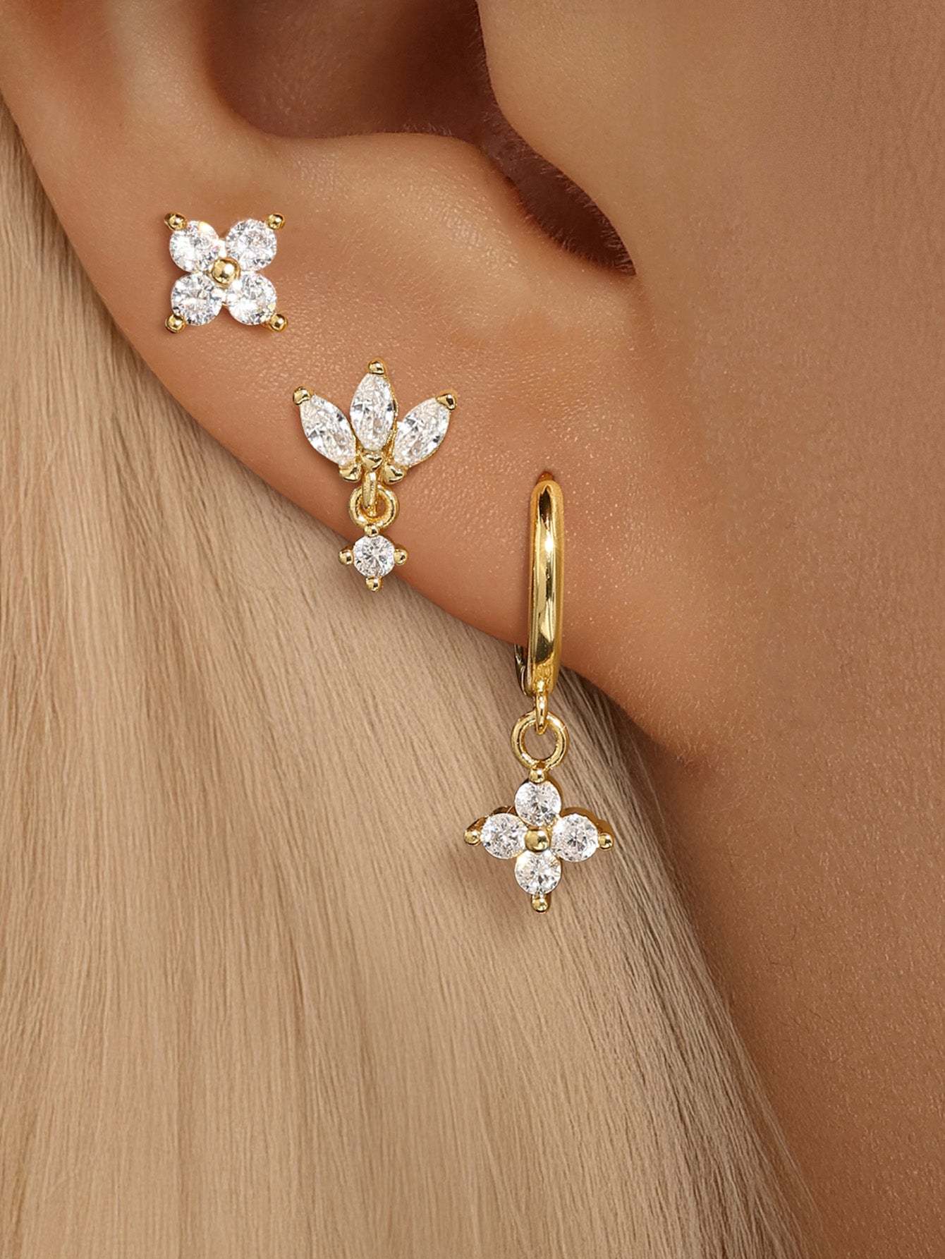 S925 Floral Zirconia Simple Gorgeous Fashion Earring Collection-Olarajewelry
