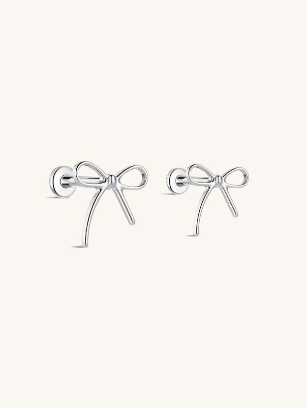 G23 Titanium Classic Bow Ear Piercing Stud-Olarajewelry