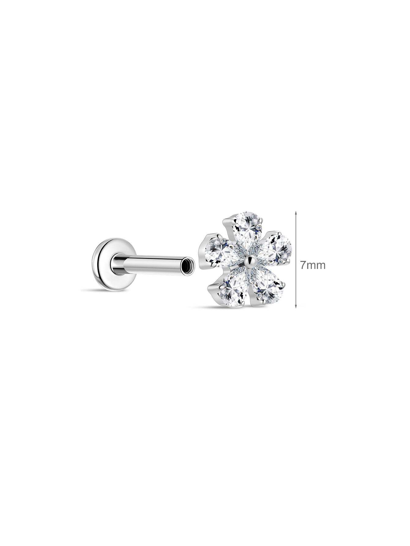 G23 Titanium Plum Blossom Ear Piercing Stud-Olarajewelry