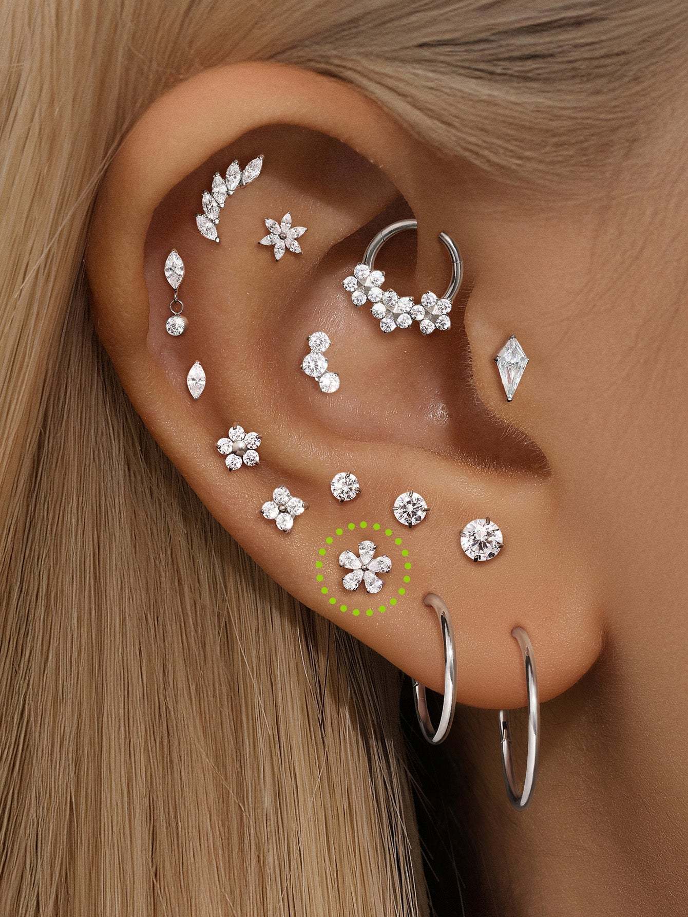G23 Titanium Plum Blossom Ear Piercing Stud-Olarajewelry