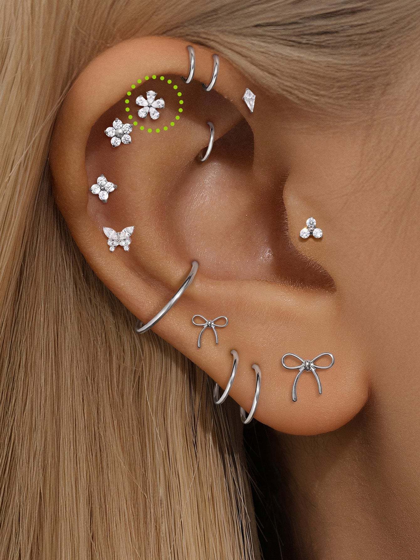 G23 Titanium Plum Blossom Ear Piercing Stud-Olarajewelry