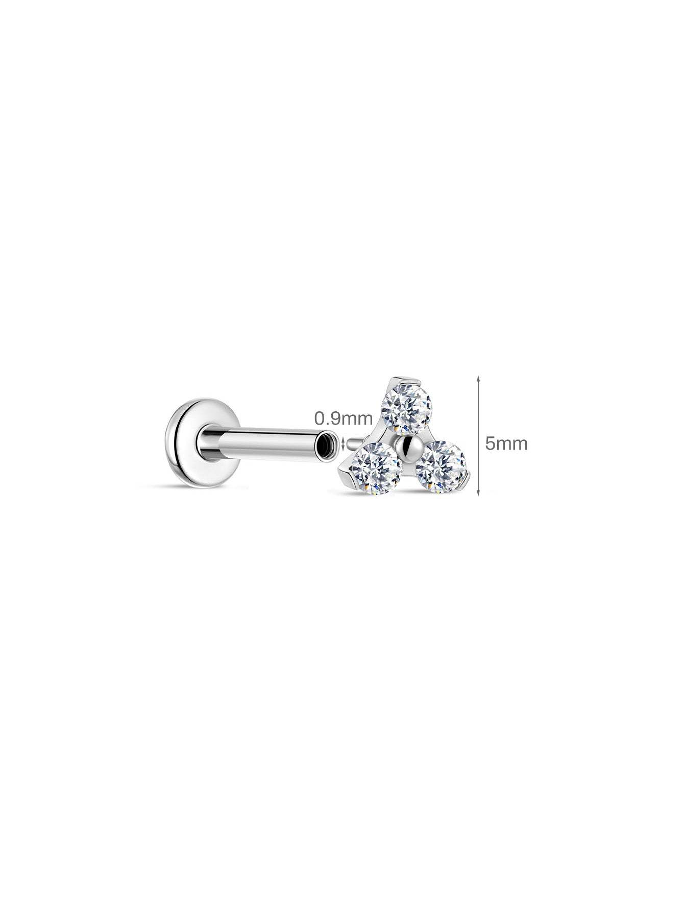 G23 Titanium Shamrock Ear Piercing Stud-Olarajewelry