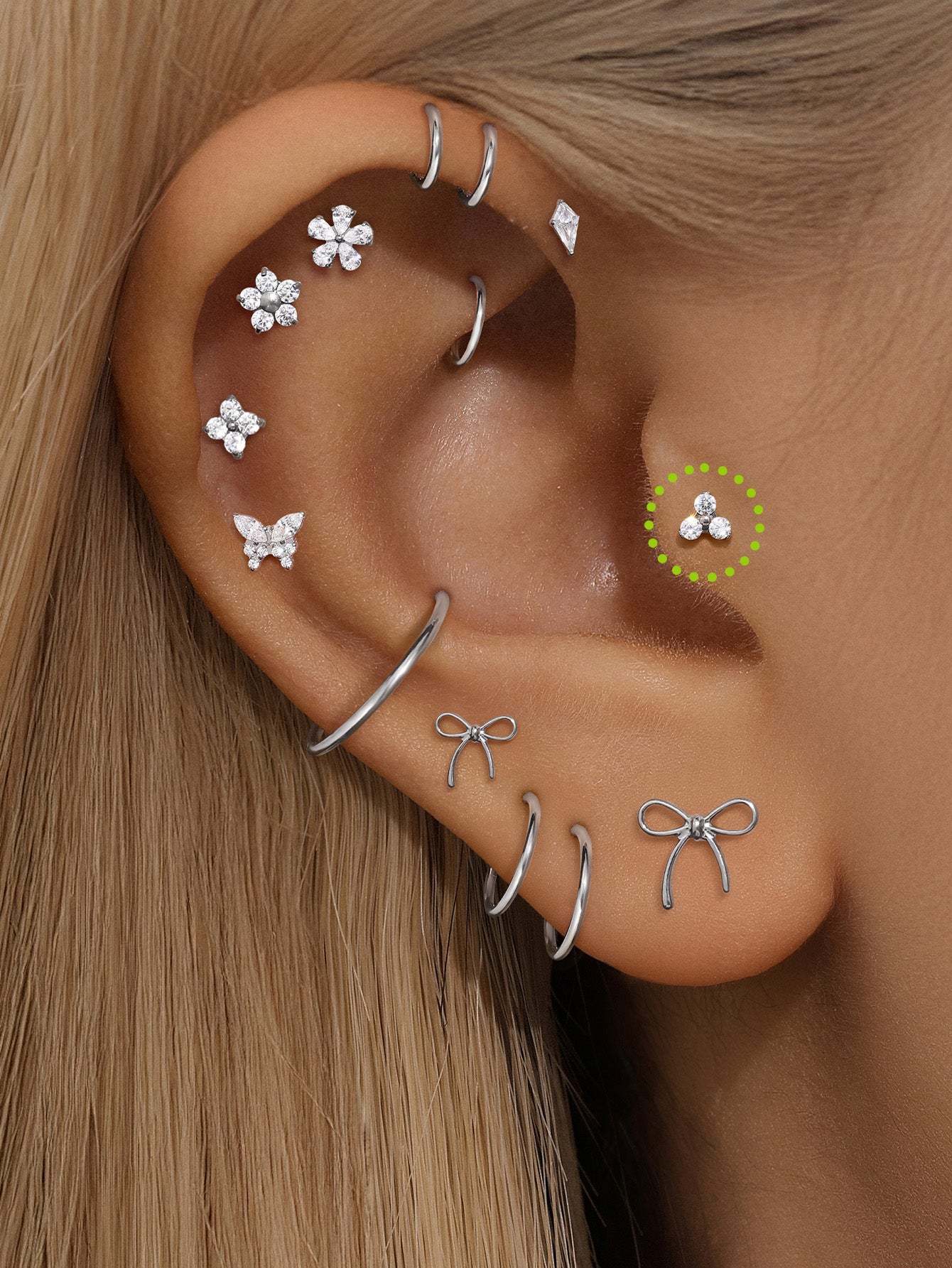 G23 Titanium Shamrock Ear Piercing Stud-Olarajewelry
