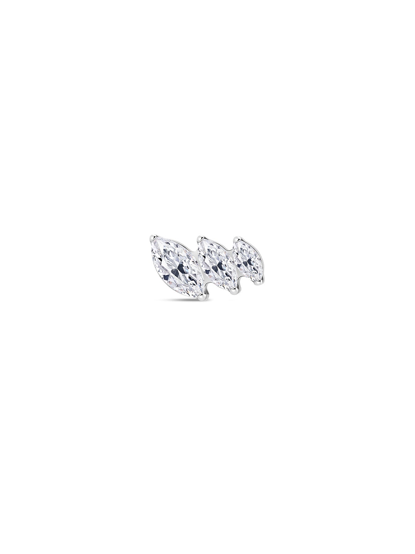 G23 Titanium Trinity Shiny Zircon Ear Piercing Stud-Olarajewelry