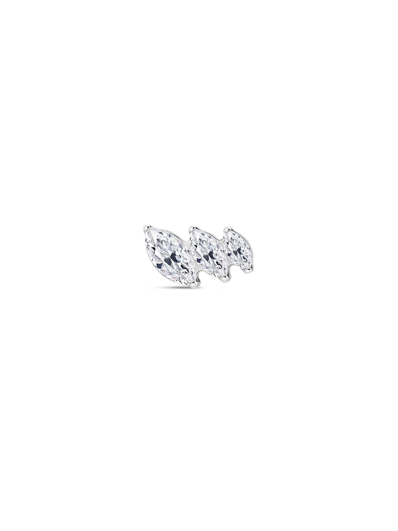 G23 Titanium Trinity Shiny Zircon Ear Piercing Stud-Olarajewelry