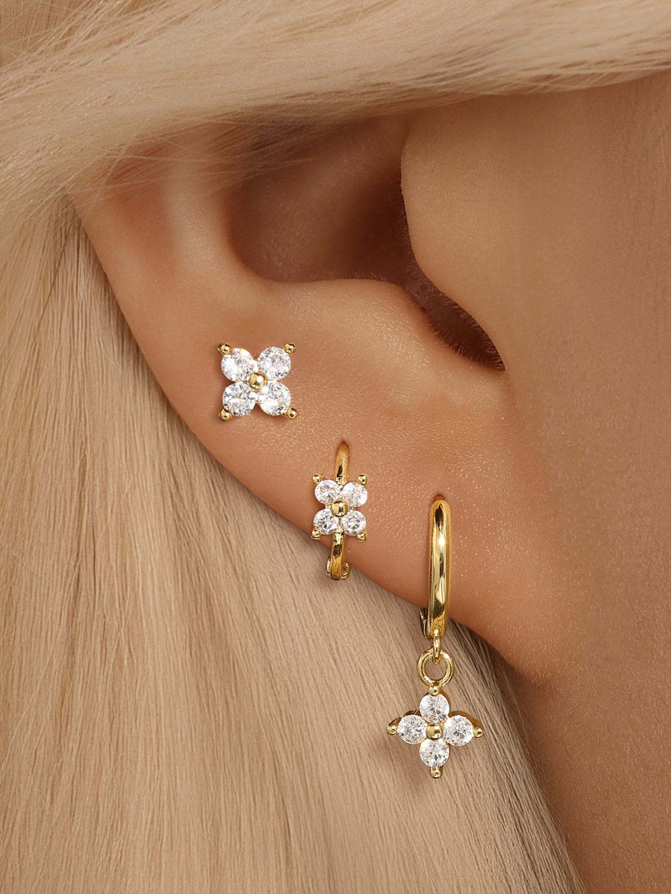 S925 Sparkling Flower Zirconia Beautiful Fashion Earring Collection-Olarajewelry