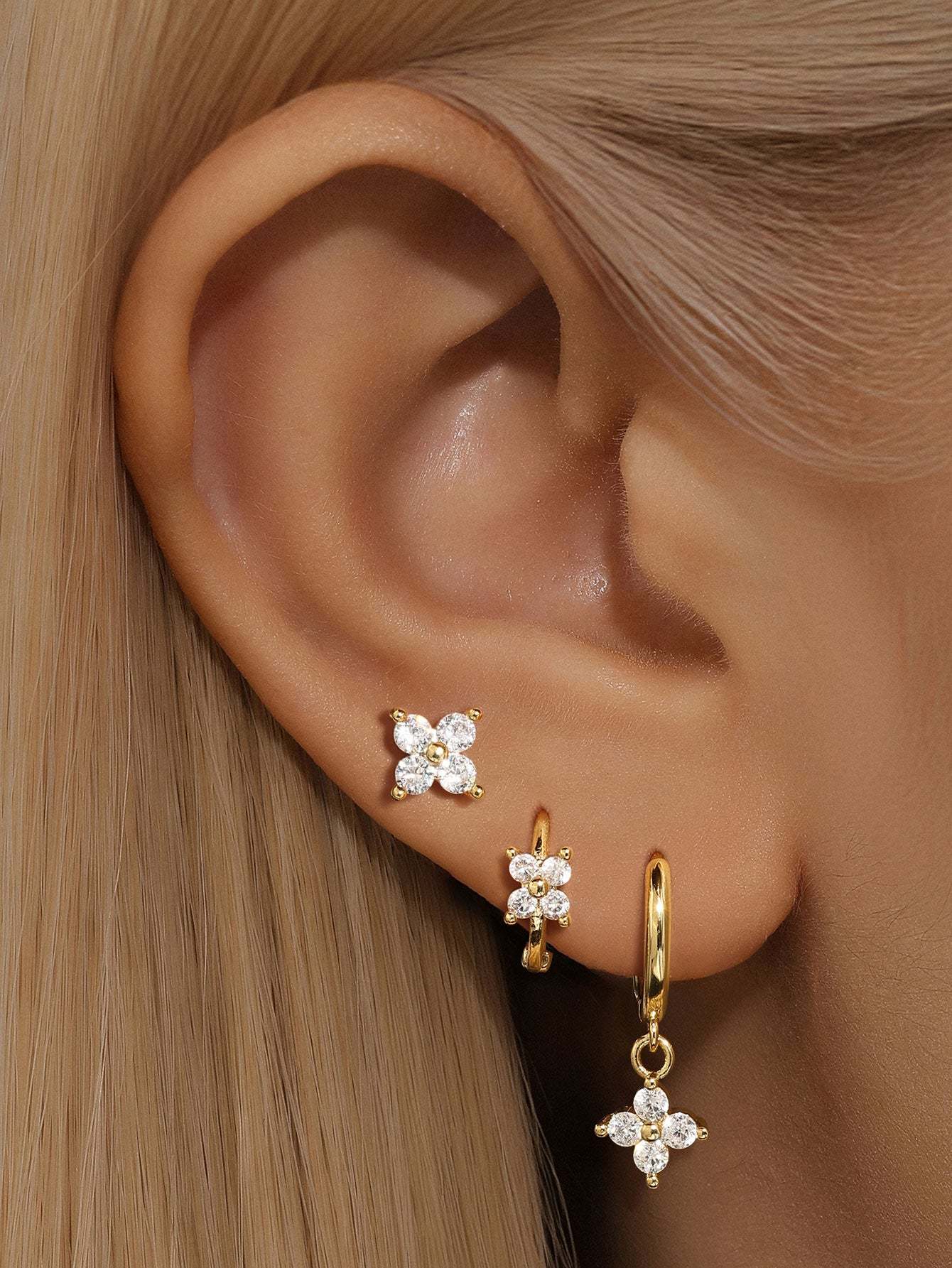 S925 Sparkling Flower Zirconia Beautiful Fashion Earring Collection-Olarajewelry