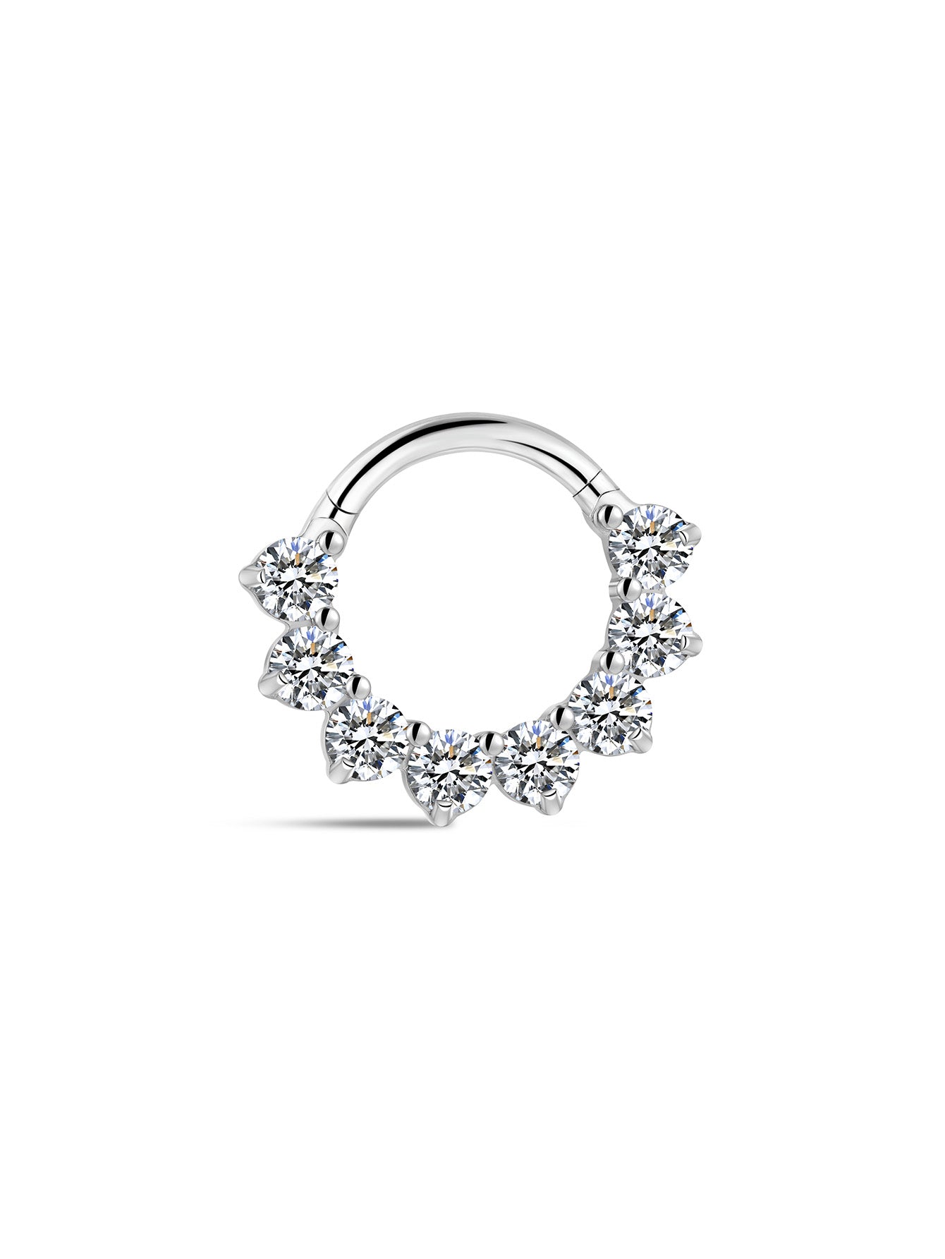 G23 Titanium Pave Zircon Daith Earrings 8MM-Olarajewelry