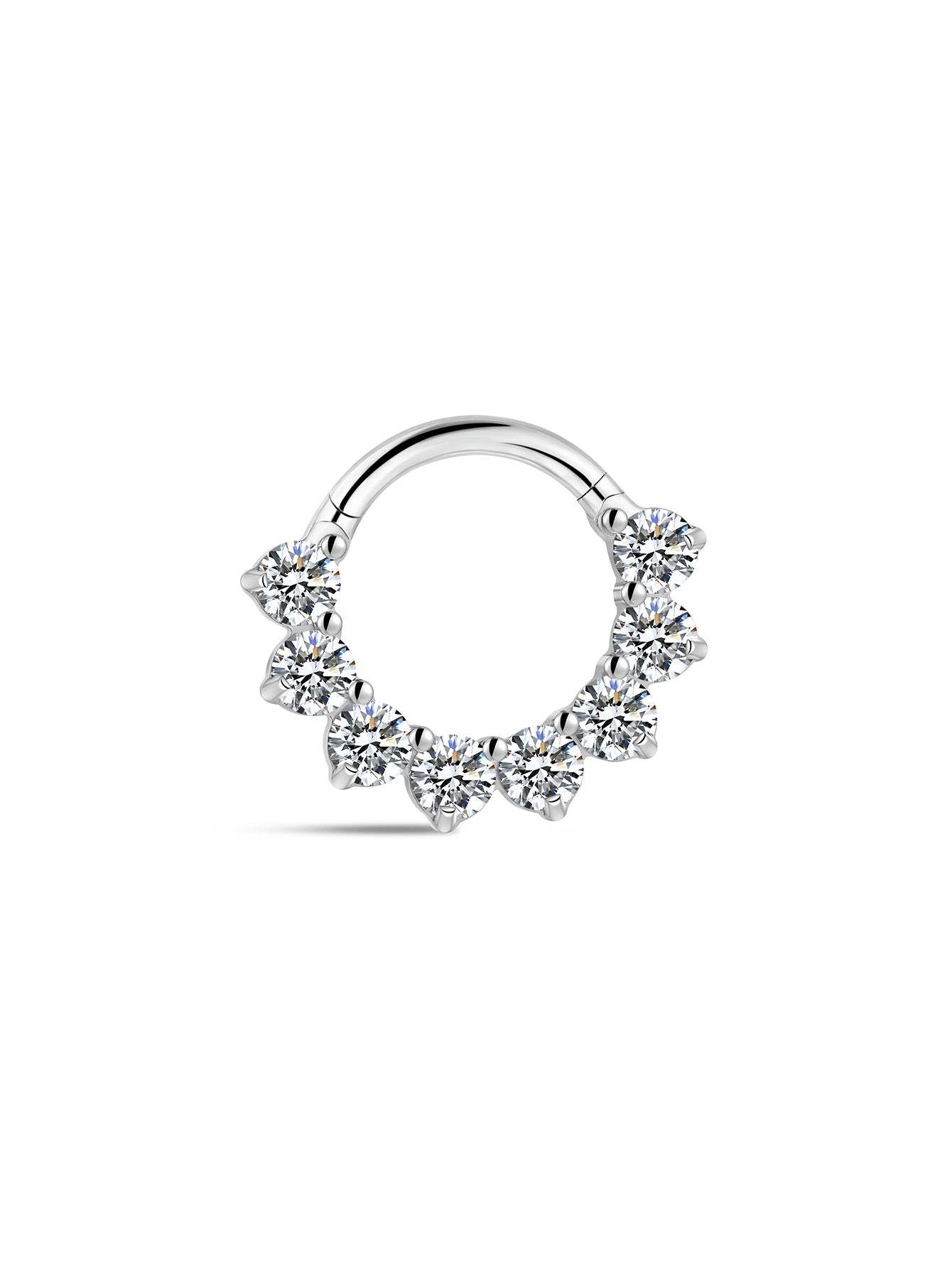 G23 Titanium Pave Zircon Daith Earrings 8MM-Olarajewelry