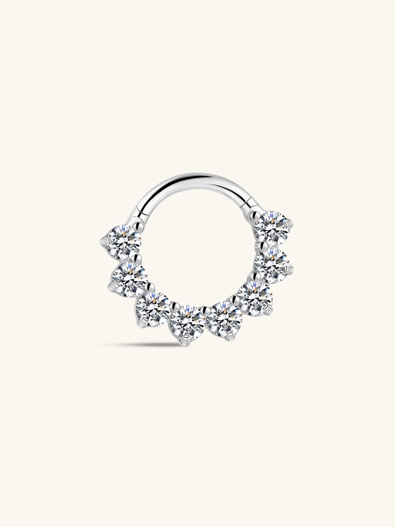 G23 Titanium Pave Zircon Daith Earrings 8MM-Olarajewelry