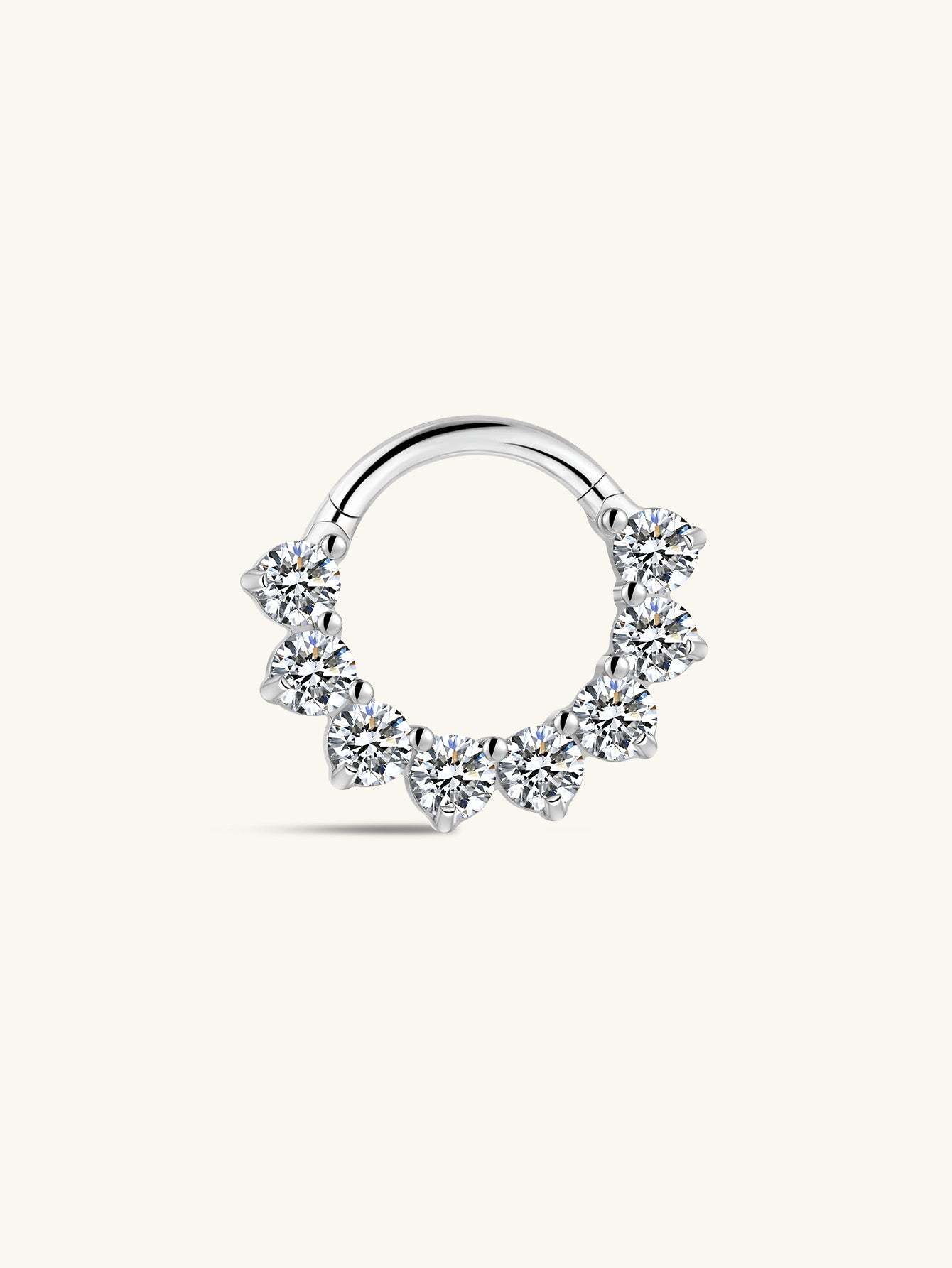 G23 Titanium Pave Zircon Daith Earrings 8MM-Olarajewelry
