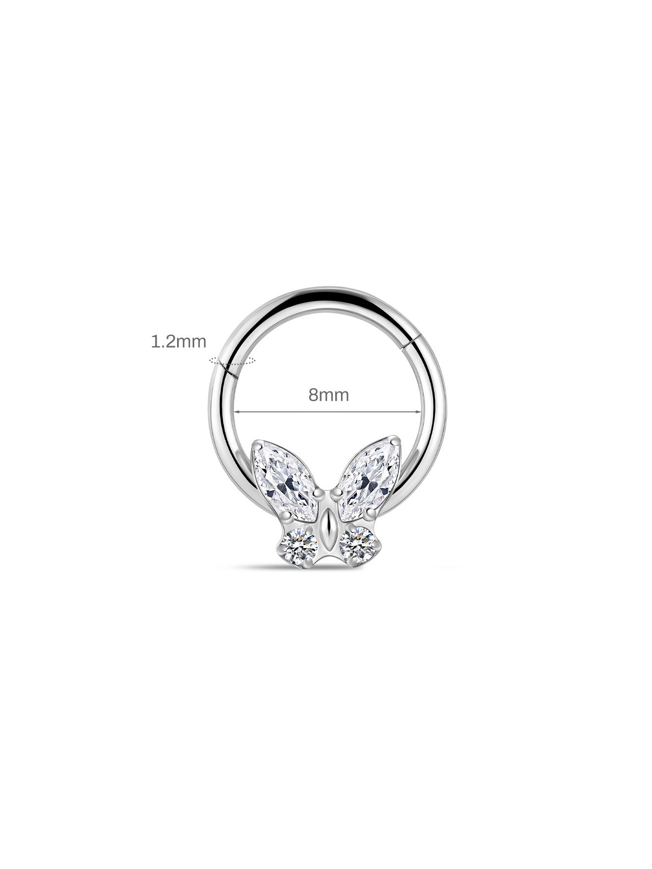 G23 Titanium Butterfly Daith Earrings 8MM-Olarajewelry