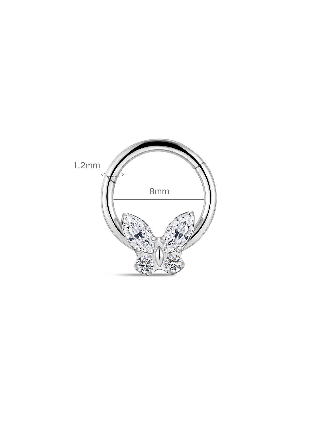 G23 Titanium Butterfly Daith Earrings 8MM-Olarajewelry