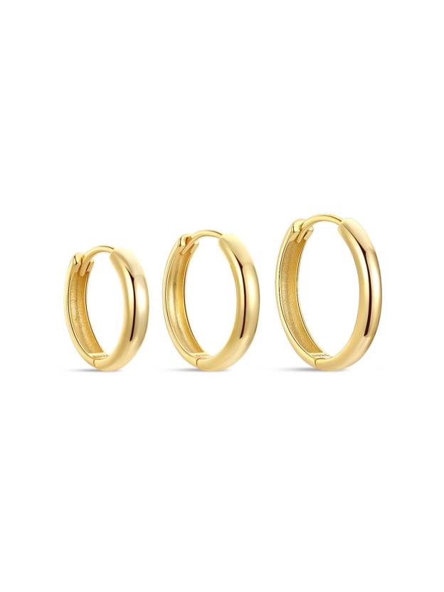 S925 Classic Sunny Tunnel Hoop Earrings-Olarajewelry