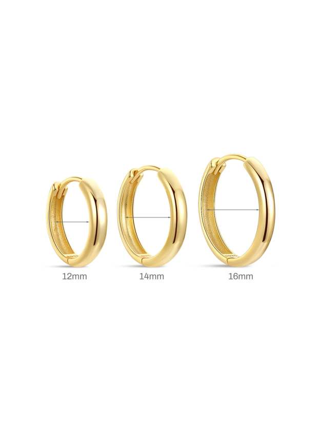 S925 Classic Sunny Tunnel Hoop Earrings-Olarajewelry