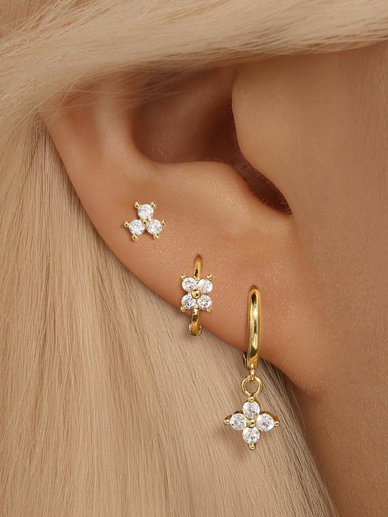 S925 Exquisite Fashion Elegant Flower Zirconia Earrings Collection-Olarajewelry