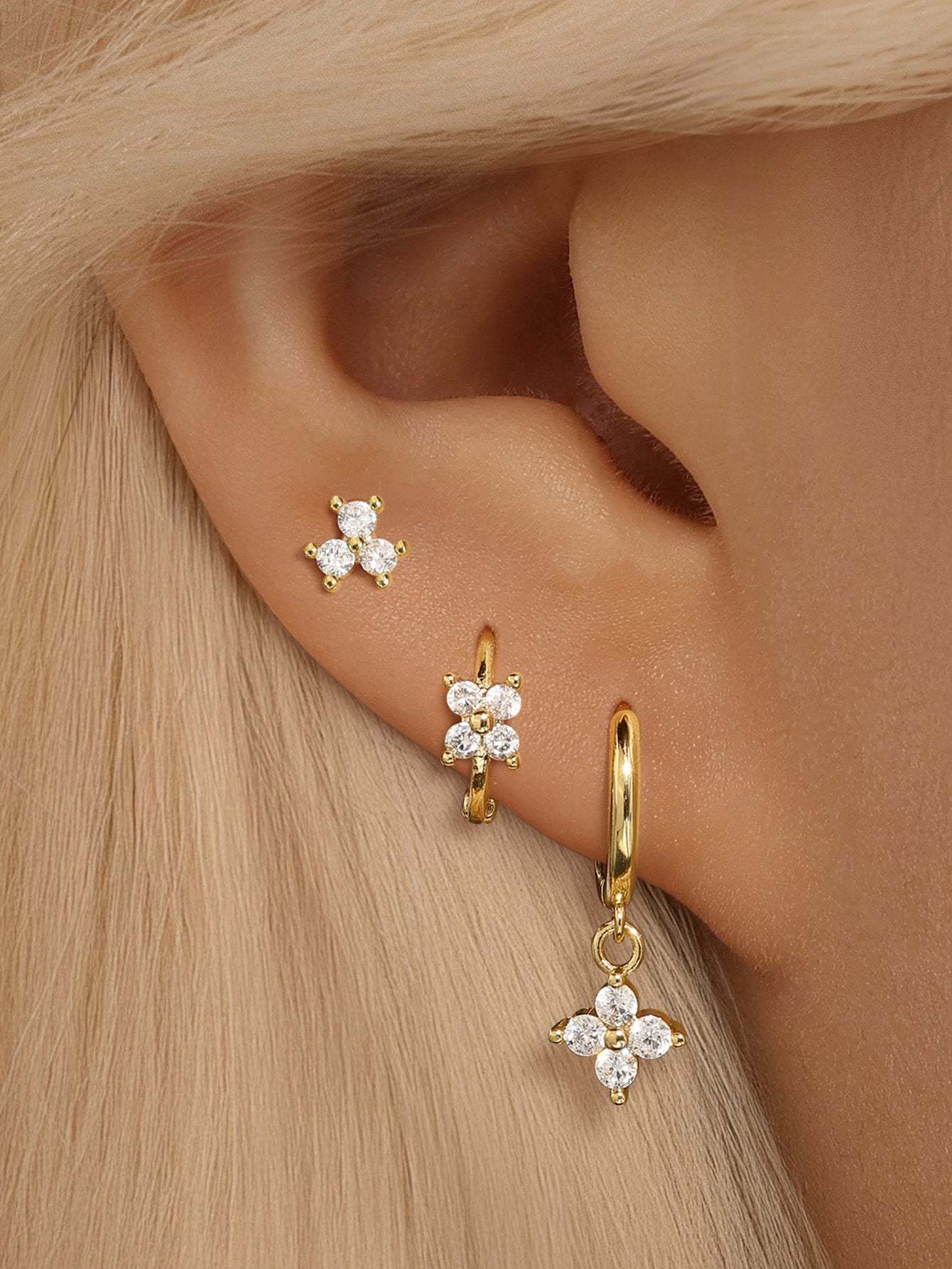 S925 Exquisite Fashion Elegant Flower Zirconia Earrings Collection-Olarajewelry