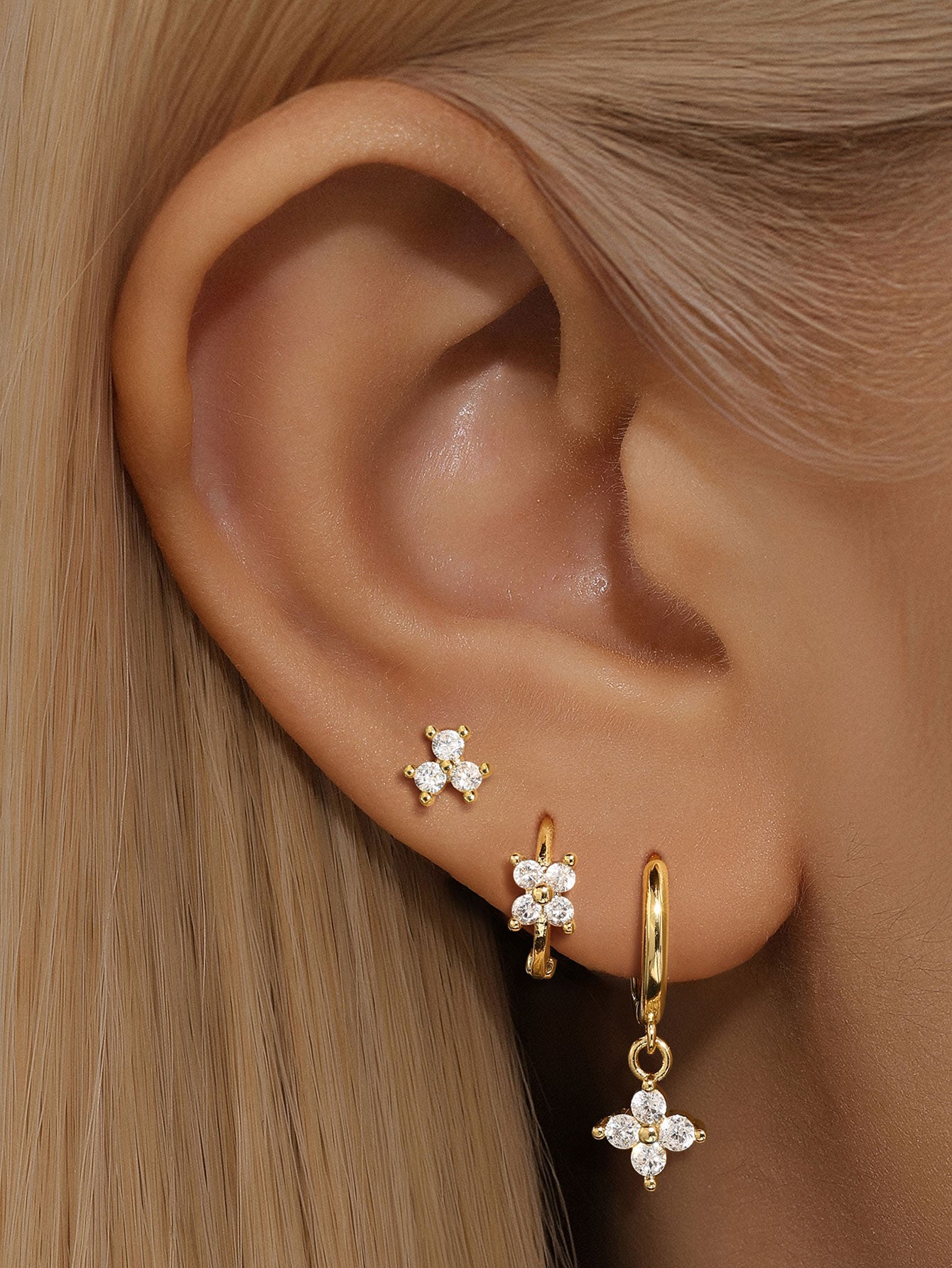 S925 Exquisite Fashion Elegant Flower Zirconia Earrings Collection-Olarajewelry