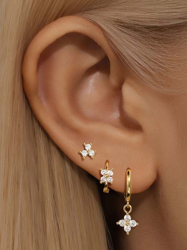S925 Exquisite Fashion Elegant Flower Zirconia Earrings Collection-Olarajewelry