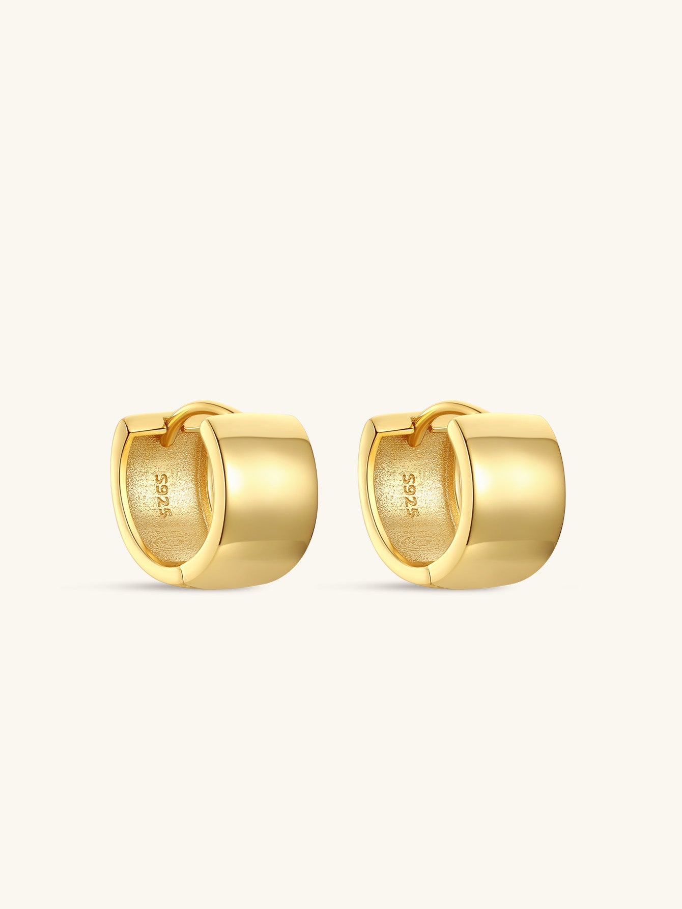 S925 Wide Tunnel Huggies Earrings-Olarajewelry