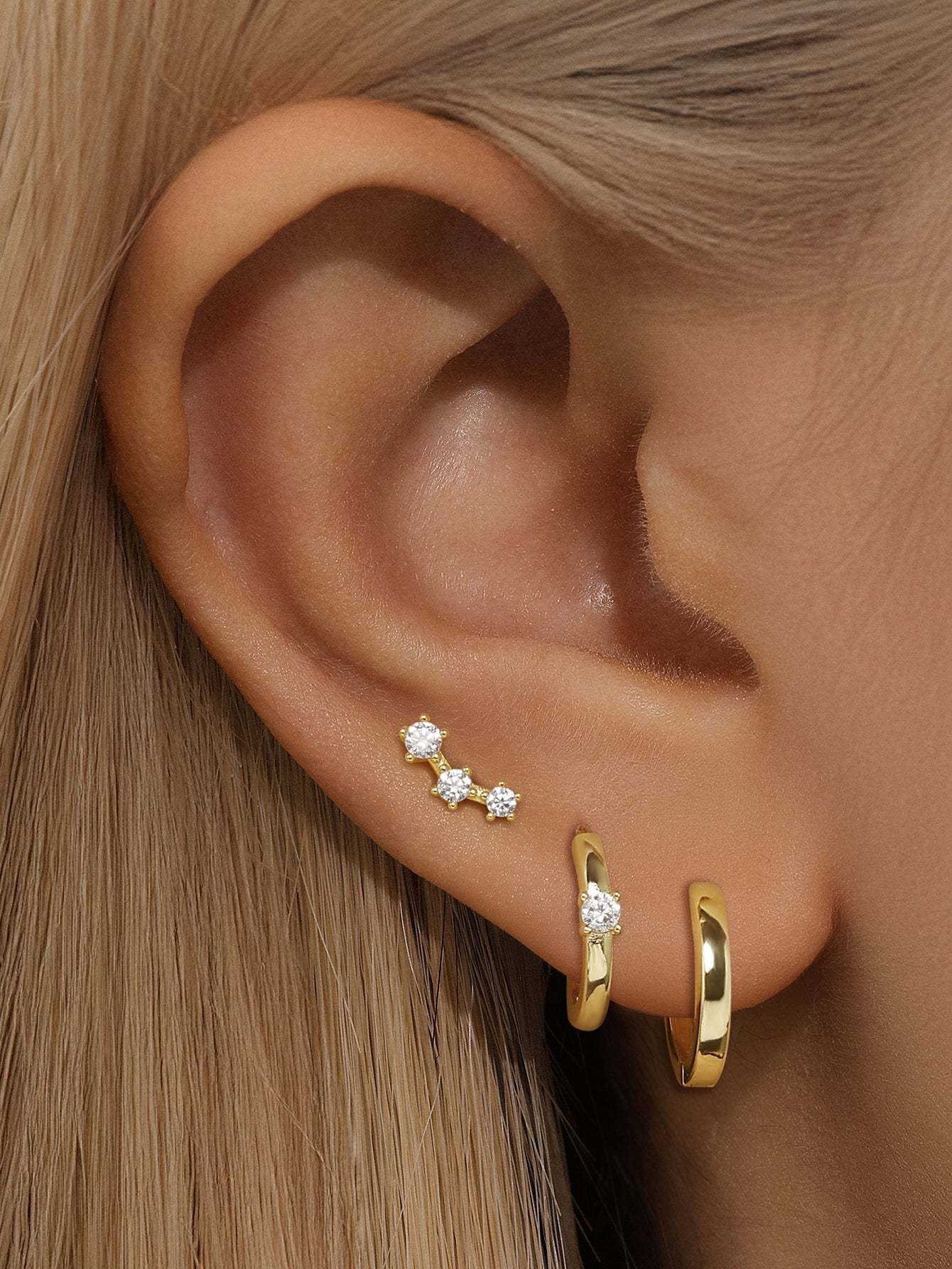 S925 Simple Elegant Zircon Earring Set-Olarajewelry