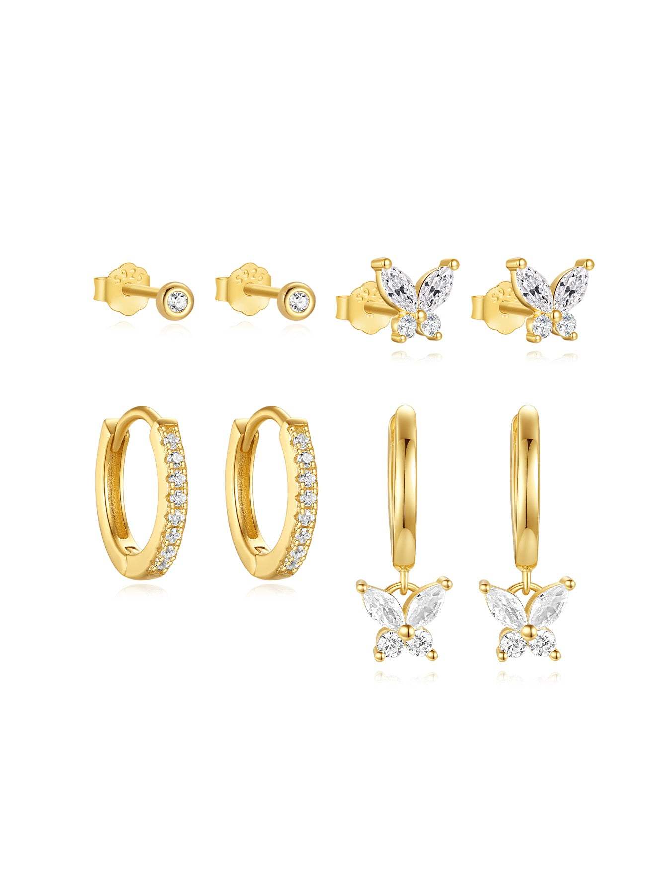 S925 Fashion Butterfly Tassel Earring Set-Olarajewelry